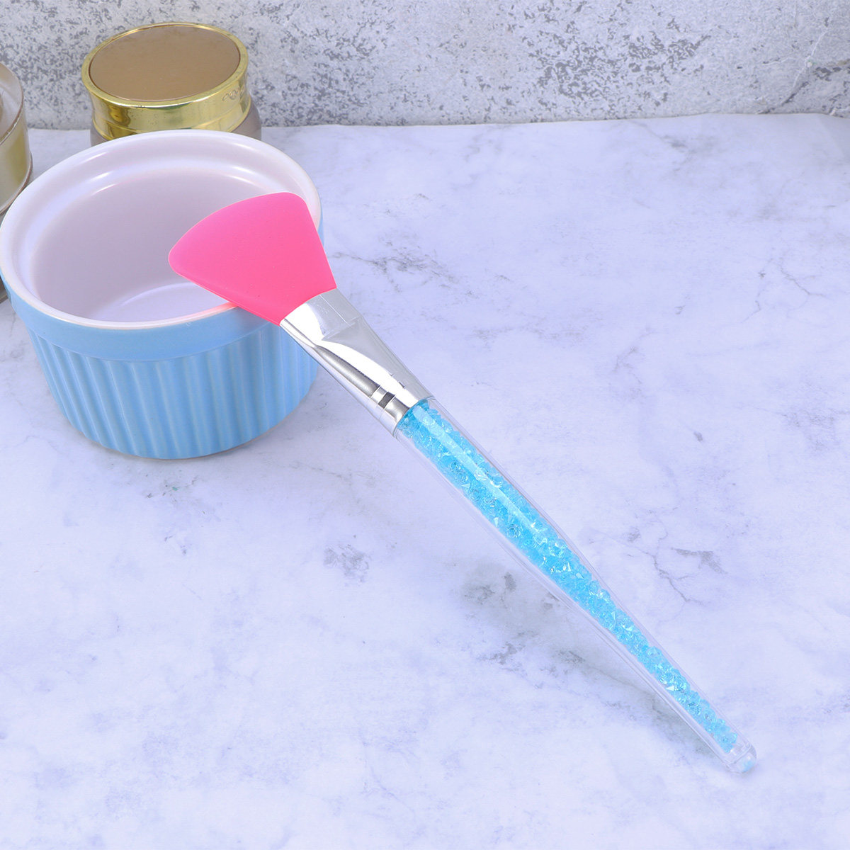 Beauty Makeup Brushes - Silicone Face Mask Brush Blue Drill
