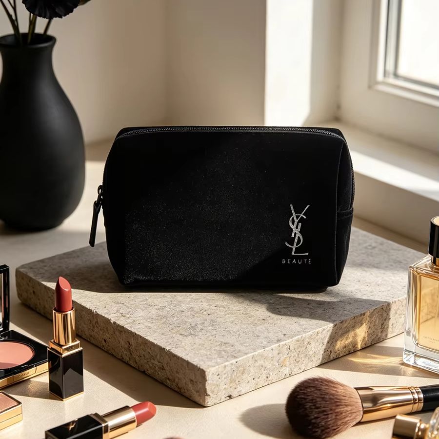 Ysl Beauty Makeup - YSL’s Bag Black Printed Cosmetic Storage