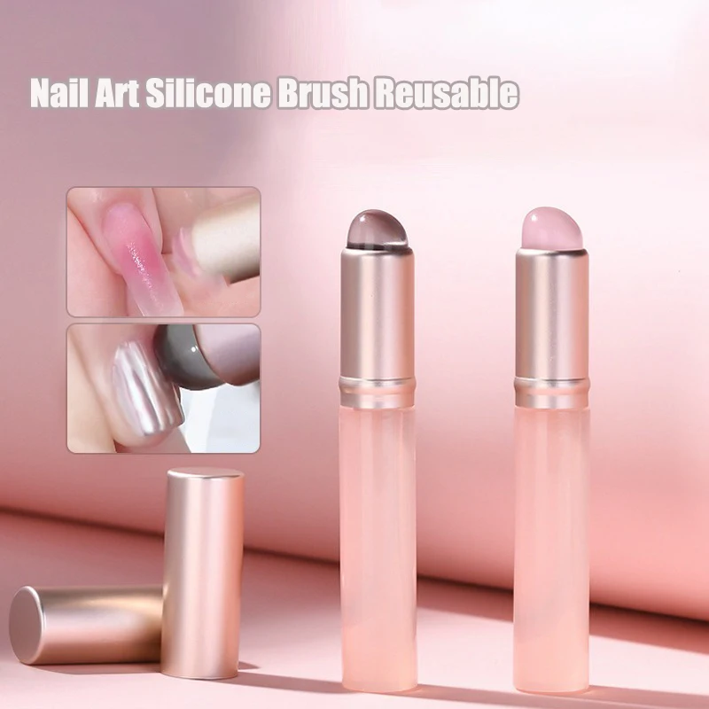 Blush Brush Kabuki - 1Pcs Nail Art Silicone Applicator Stick