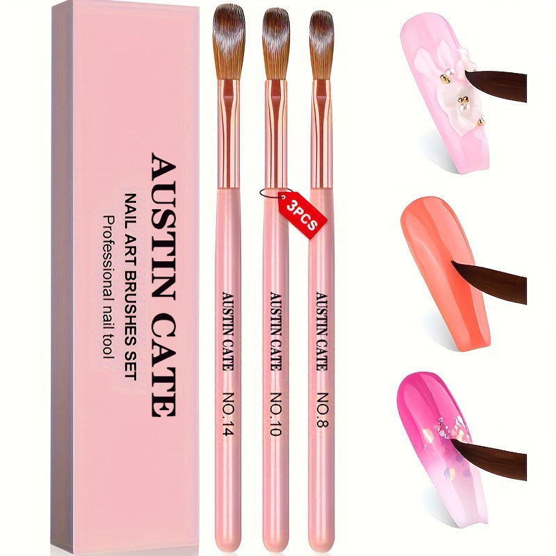 Blush Brush Kabuki - 3pcs Kolinsky Acrylic Nail Brush Set