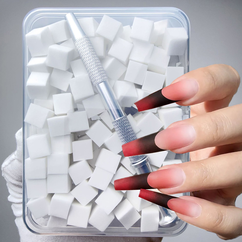 Blush Brush Kabuki - 100/50pcs Square Shape Gradient Sponge Nail