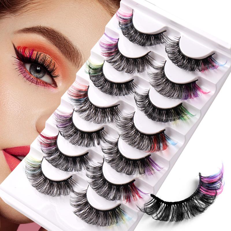 7 Pairs Colorful False Eyelash - False Eyelashes Natural review and price