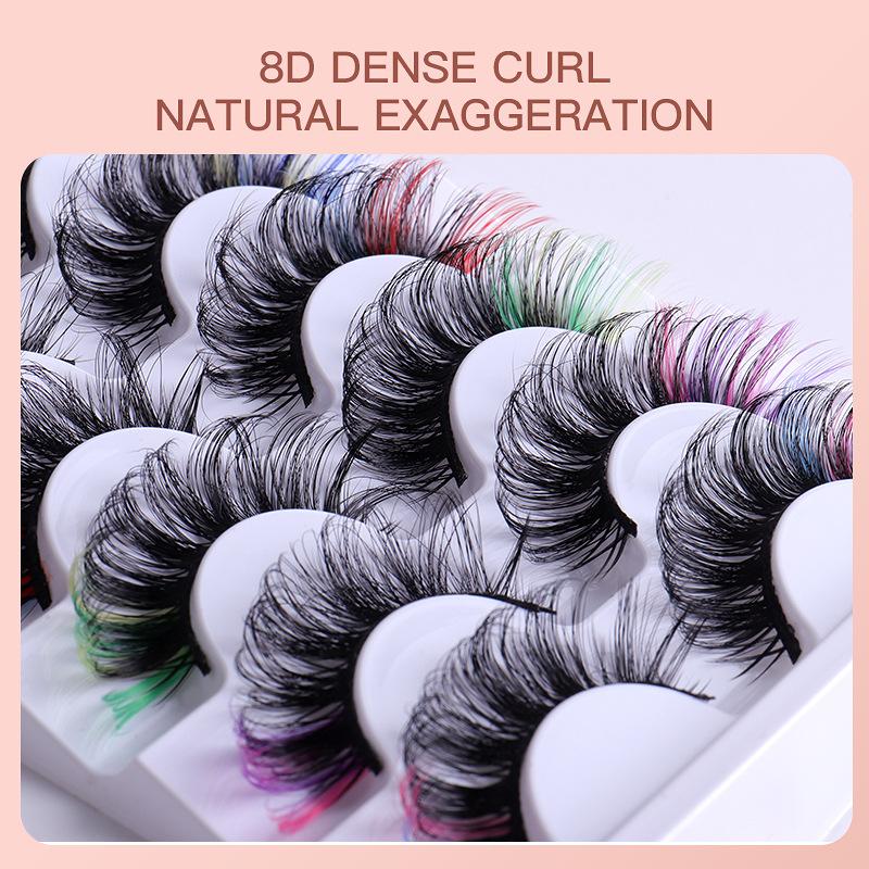 7 Pairs Colorful False Eyelash - False Eyelashes Natural review and price
