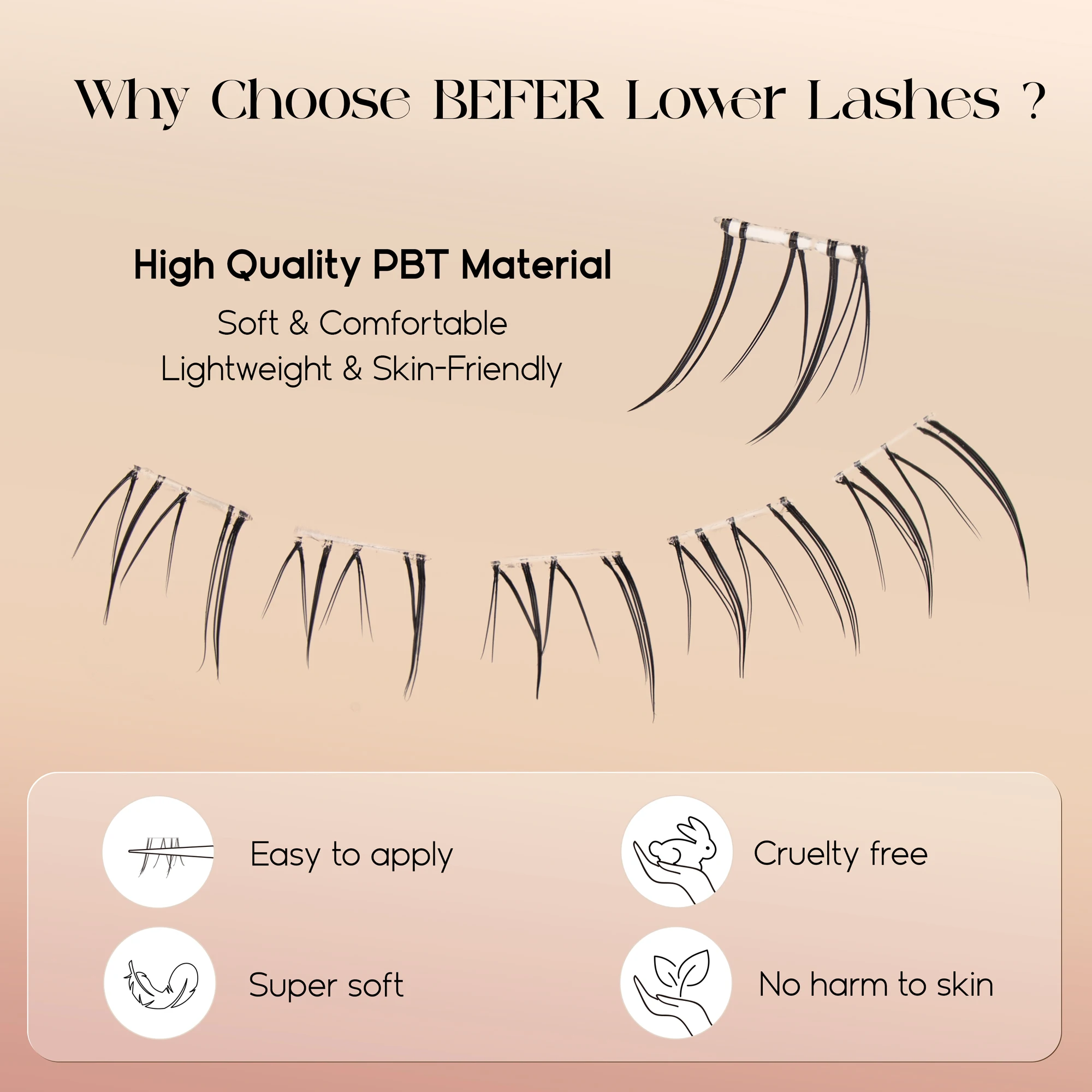 Befer No Glue Needed Lower Las - False Eyelashes Natural review and price