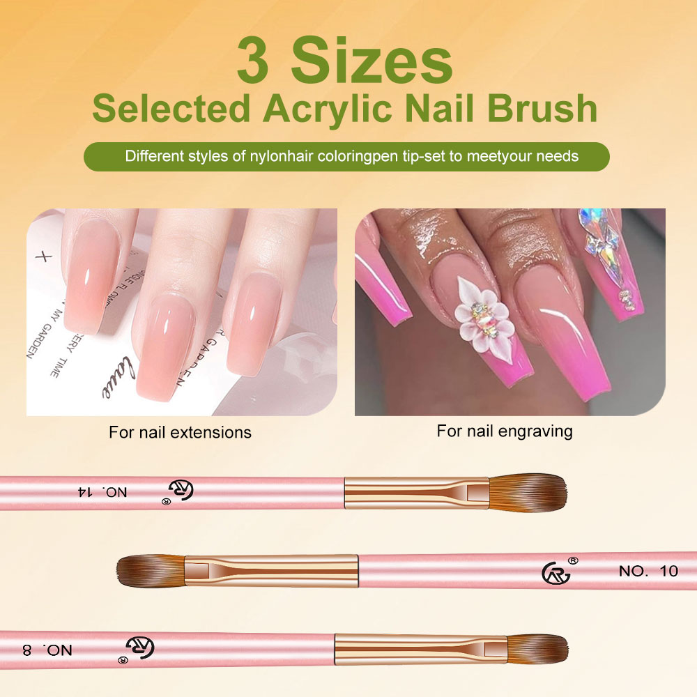 3PCS Nail Acrylic Brush Pink H - Blush Brush Kabuki review and price