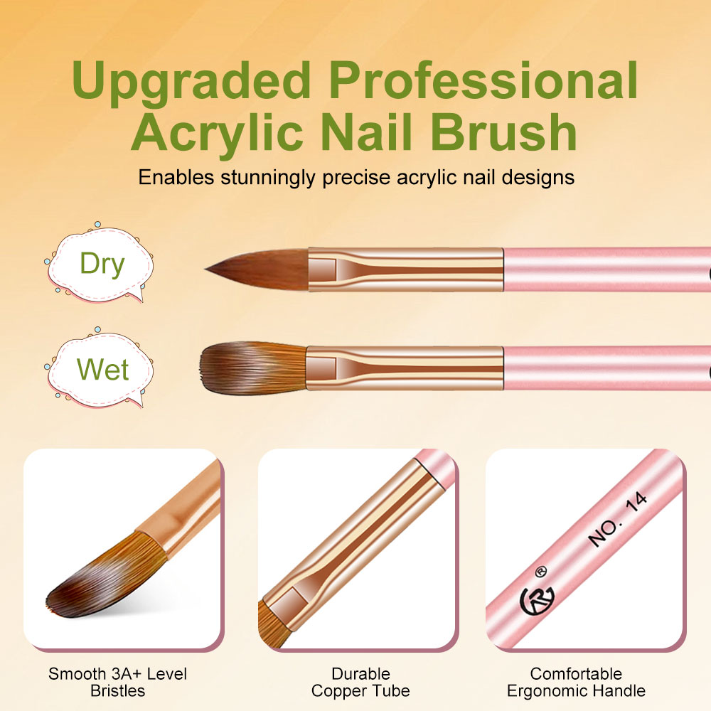 3PCS Nail Acrylic Brush Pink H - Blush Brush Kabuki review and price