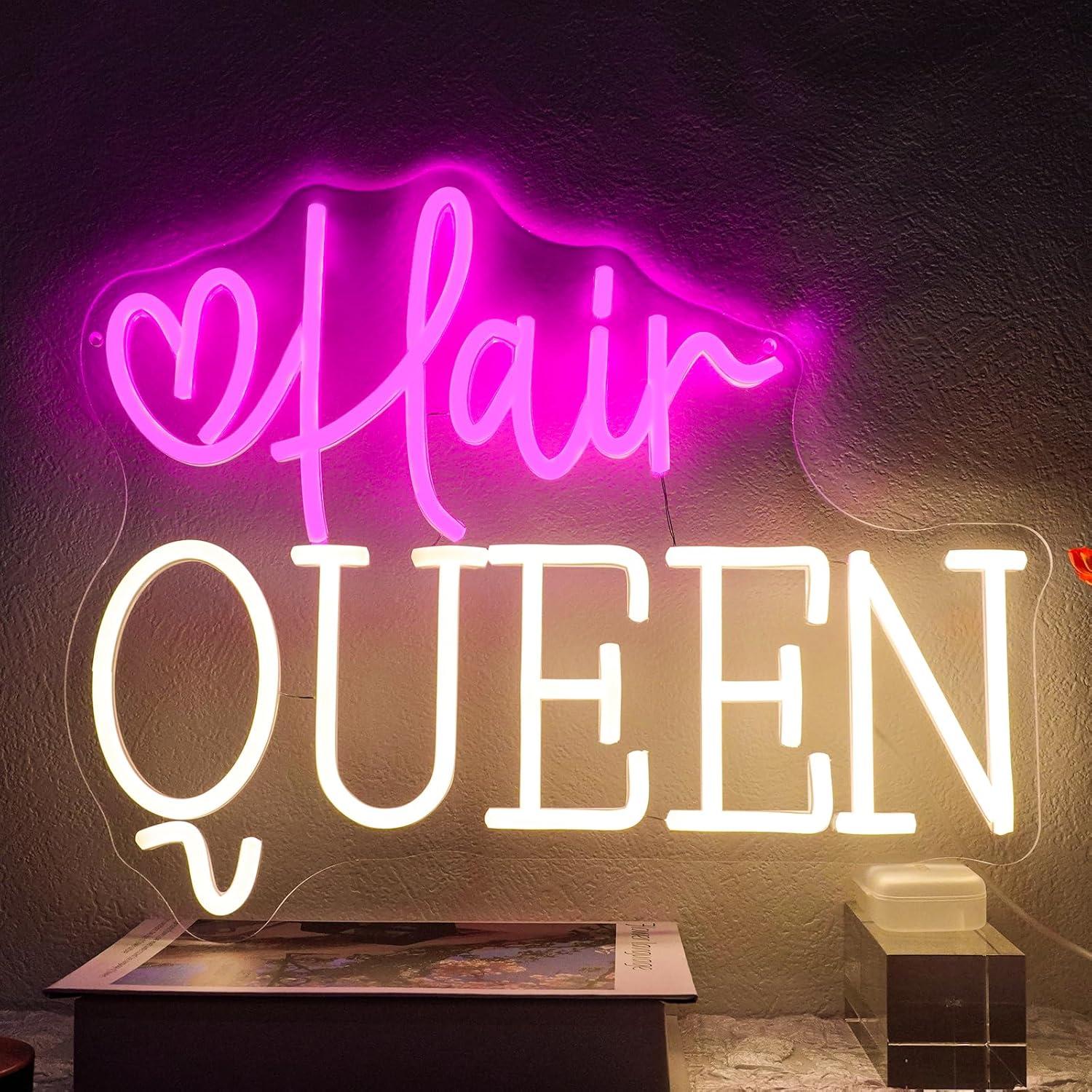 Hair Queen Neon Sign Dimmable  - Beauty Makeup Studio review and price