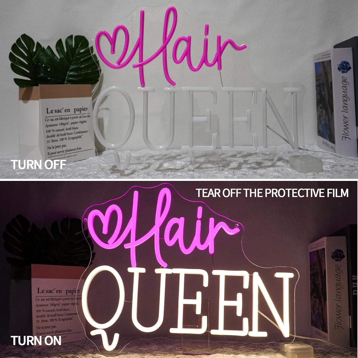 Hair Queen Neon Sign Dimmable  - Beauty Makeup Studio review and price