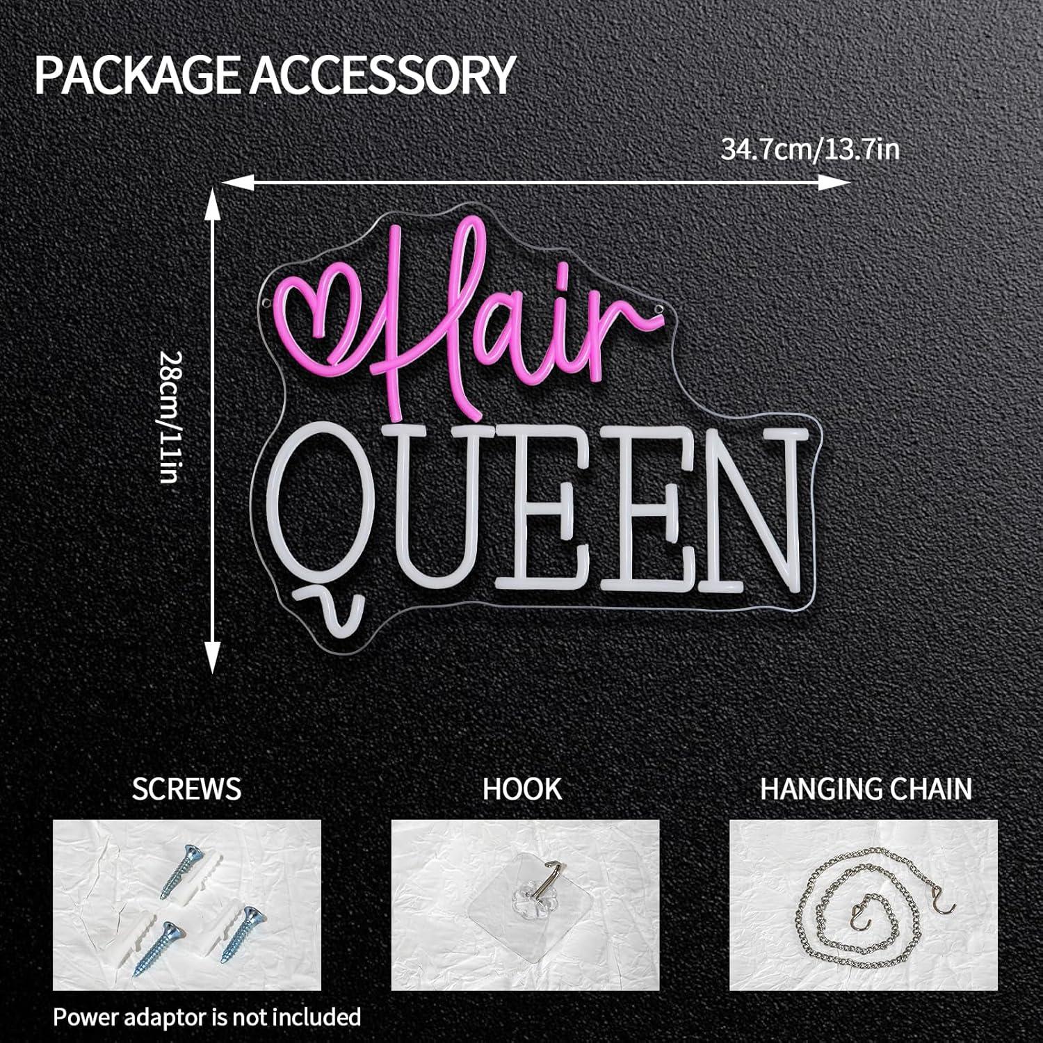 Hair Queen Neon Sign Dimmable  - Beauty Makeup Studio review and price