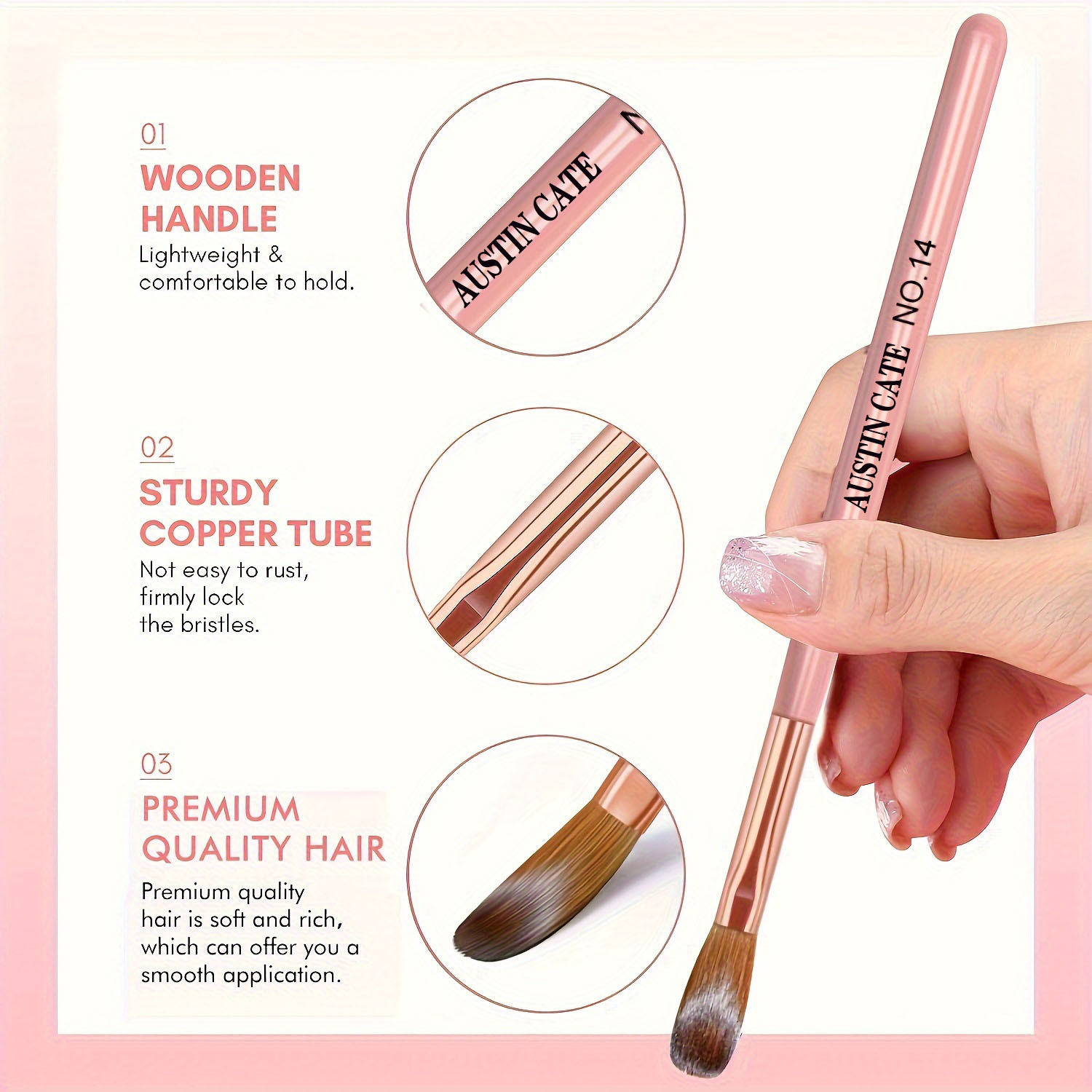 3pcs Kolinsky Acrylic Nail Bru - Blush Brush Kabuki review and price