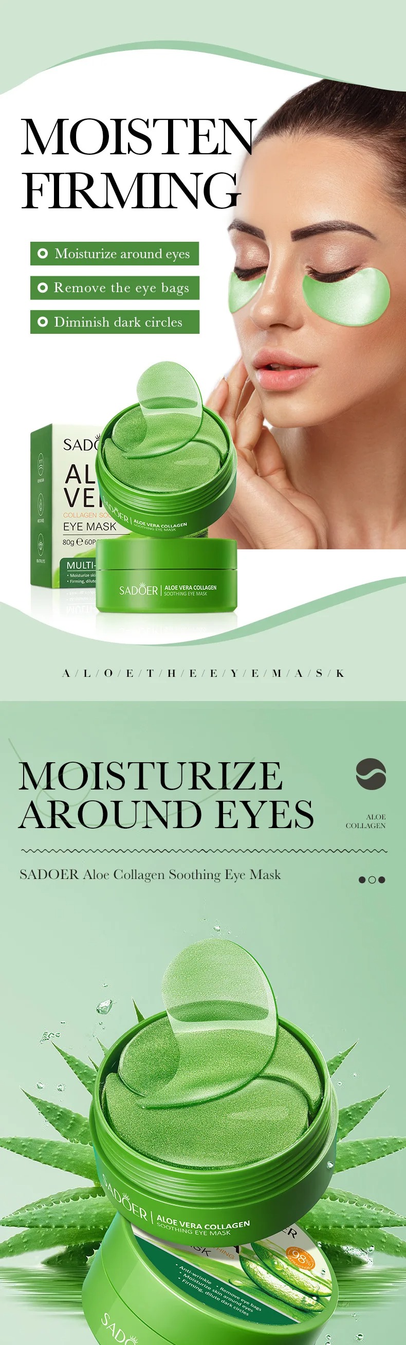 60pcs Aloe Vera Collagen Eye M - Collagen Eye Patch review and price