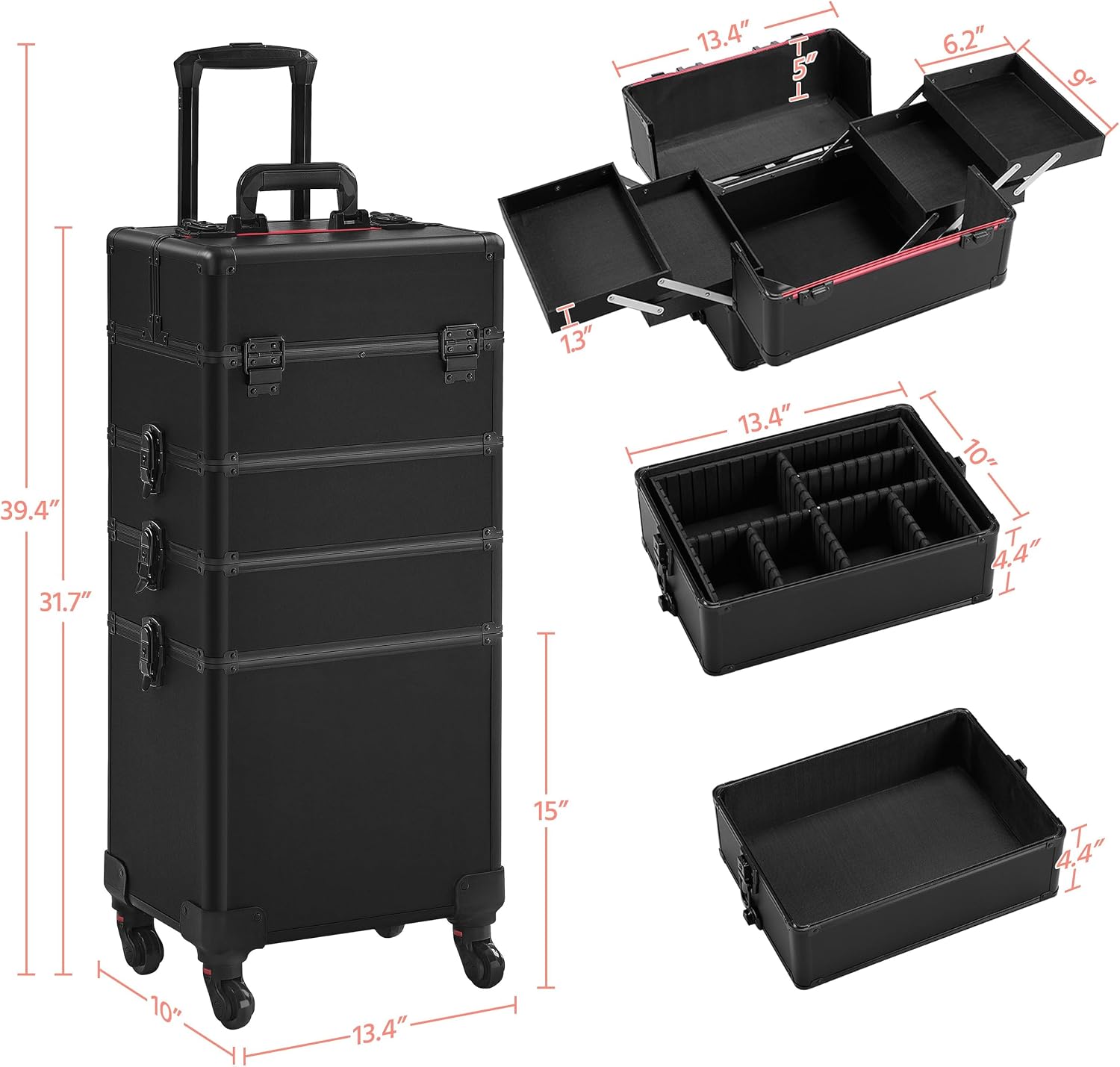 Rolling Makeup Train Case, Cos - Beauty & Makeup Katia Di Paola review and price