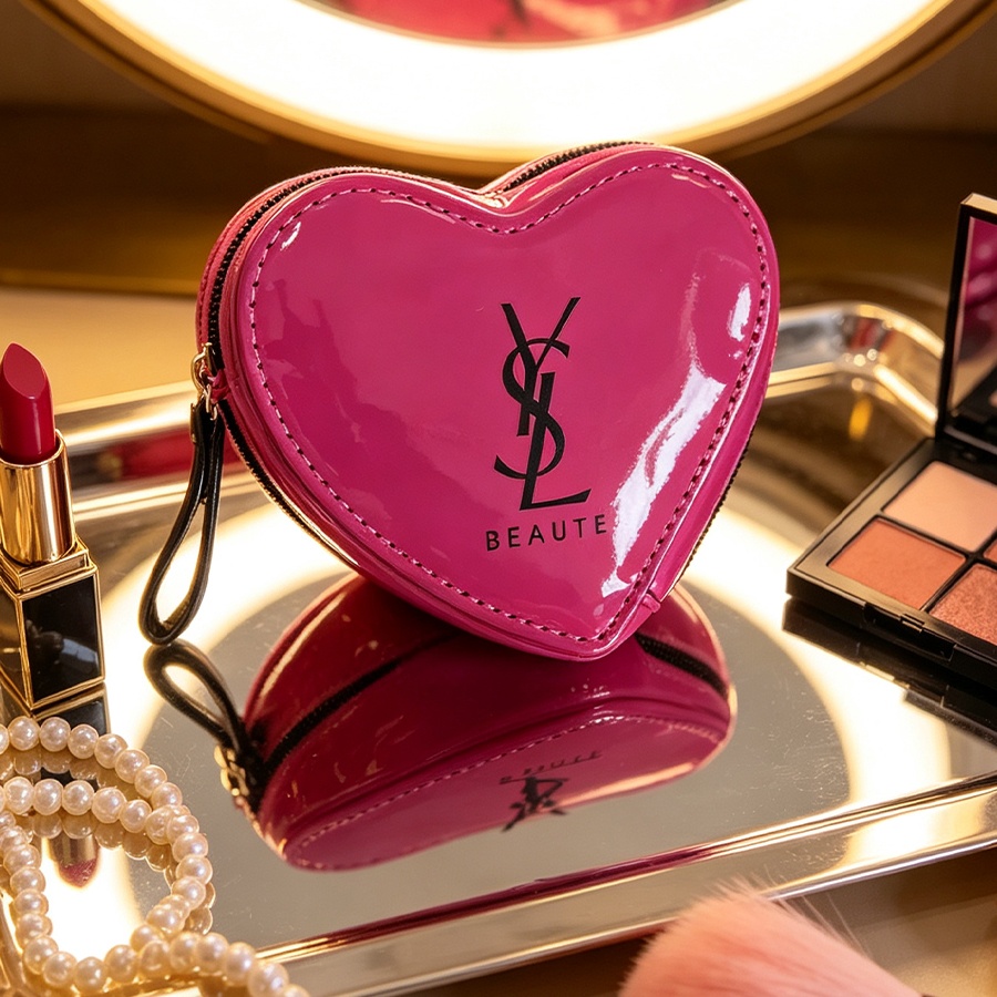 YSL Blush Pink Heart Makeup Ba - Ysl Beauty Makeup review and price